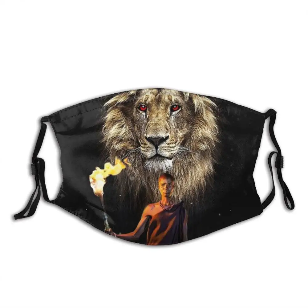 

Masai Manhood Warrior Funny Cool Cloth Mask Men Africa Legend Keneya Tribal Lion Hunt African Pot Dark Night Masai Manhood