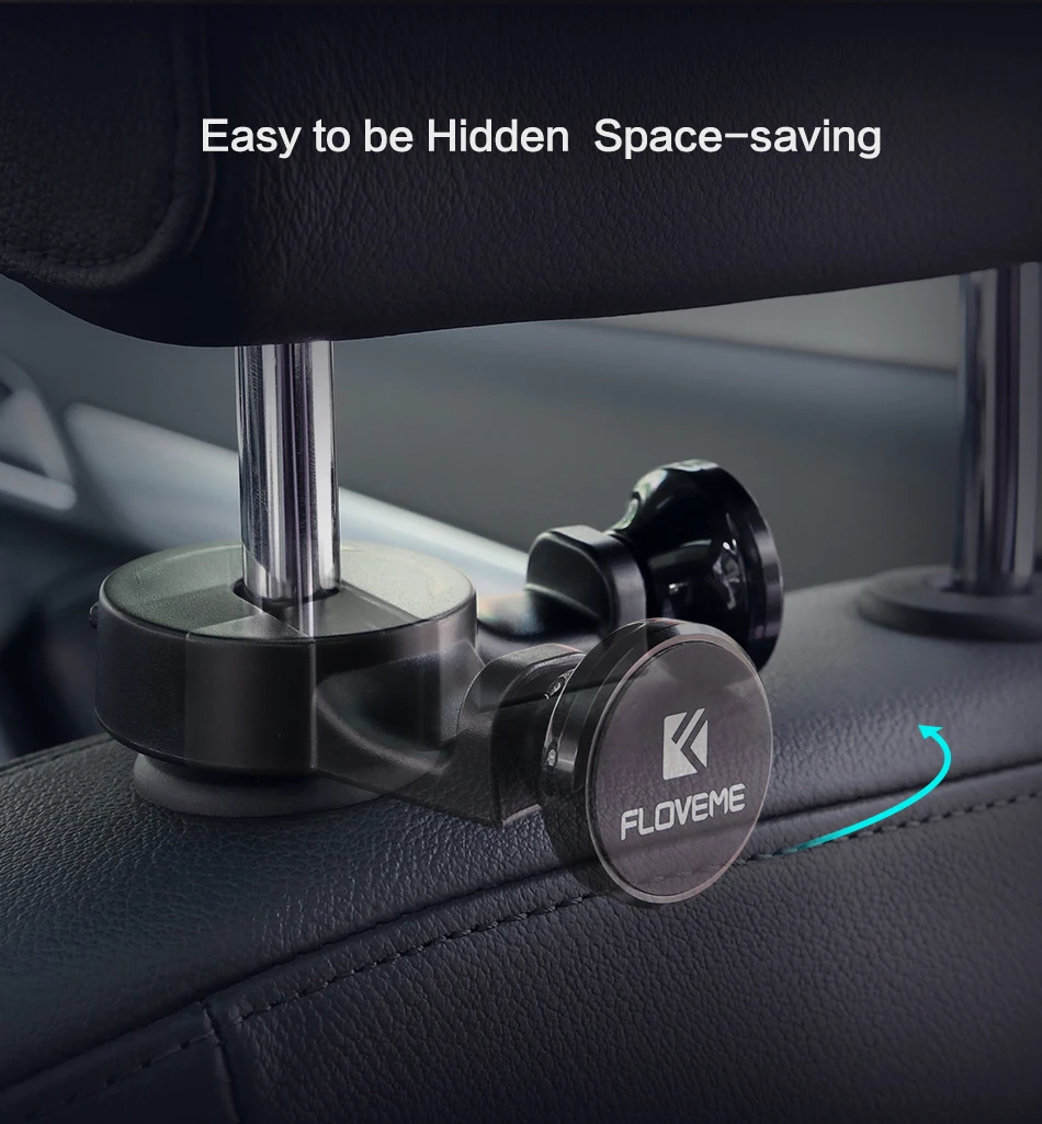 FLOVEME роскошный магнитный автомобильный держатель для телефона крючок на заднее сиденье подголовник универсальный для iPhone iPad магнит подставка держатель Soporte крепление