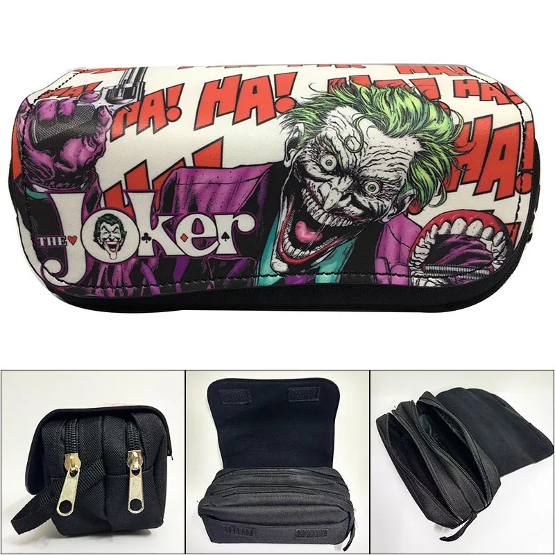 Холщовый чехол для карандашей с рисунком Джокера Студенческая Канцтовары ручка