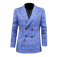 male high quality slim fit leisure blazers mens suit jacket double breasted top suitable for wedding party jacket mens coats