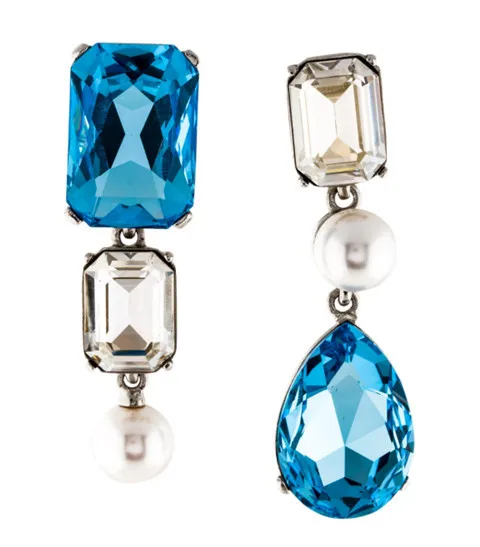 

Asymmetrical Crystal Pearl Clip-on Earrings