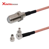 10pcs rf coaxial cable f female to crc9ts9 two dual connector rg316 pigtail cable 15cm