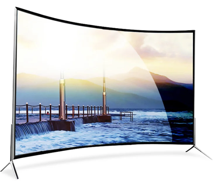 60 дюймов 65 70 изогнутый экран светодиодный дисплей TV android OS grobal IP BVD T2 wifi smart