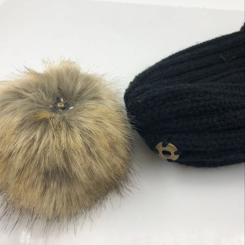 Зимняя теплая шапка Gorros Para Bebe для маленьких мальчиков и девочек, большой размер 15 см, помпон из искусственного меха, детские вязаные шапочки