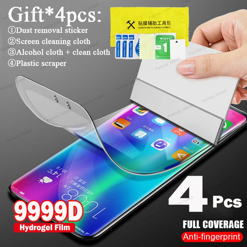 

4Pcs Full Cover Hydrogel Film Screen Protector For Samsung Note20 20UItra Note10 10lite 10pro + plus Note8 Note9 Protective Film