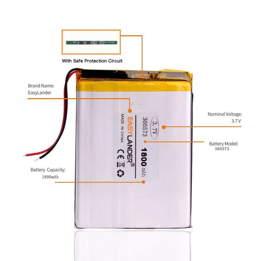 305573 3 7 V 1800mah 305570 305575 PLIB литий-ионный/полимерный литий-ионный аккумулятор в