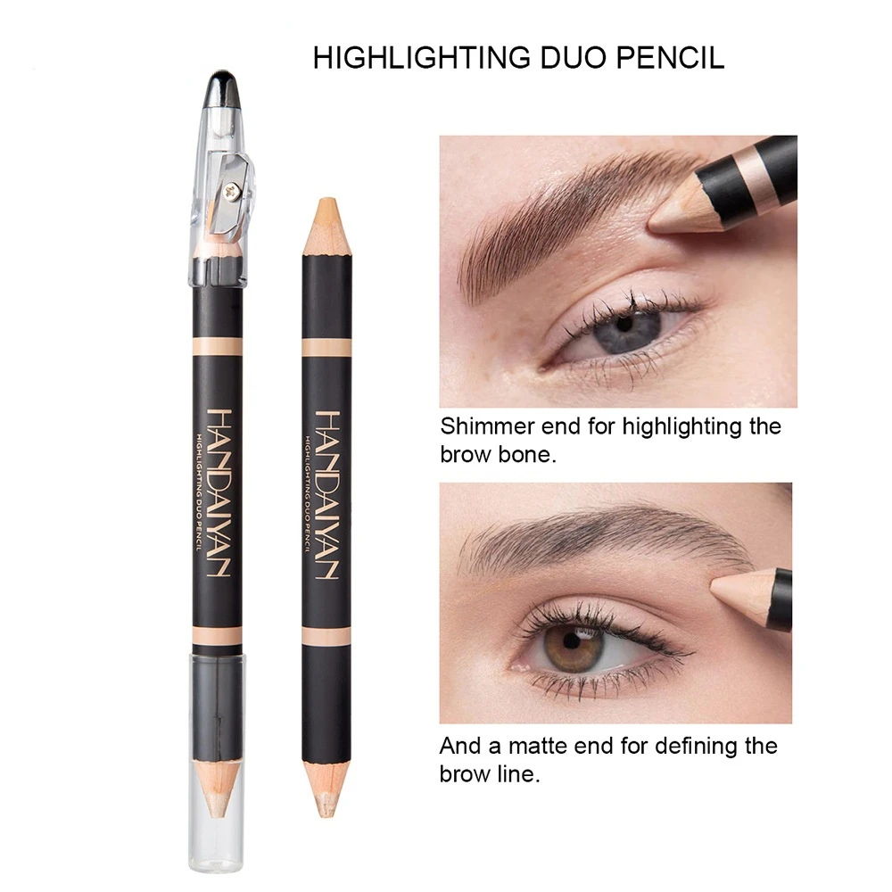 

NEW 1 Pcs Double Head Waterproof Long-lasting Eyebrow Eyeliner Pencil Eye Makeup Beauty Tools Brown/Black with Sharpener Lid