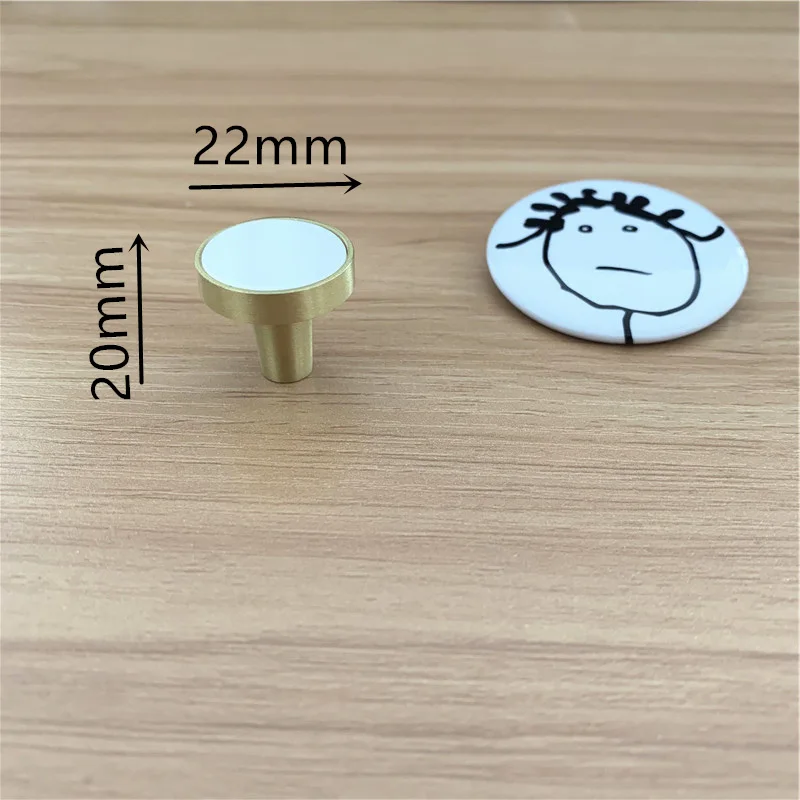 diameter 22mm В скандинавском стиле, твердая латунная ручка, инкрустированная морской раковиной, китайский стиль, ручка для шкафа, выдвижная ручка, дверная ручка, мебельная фурнитура - Цвет: diameter 22mm