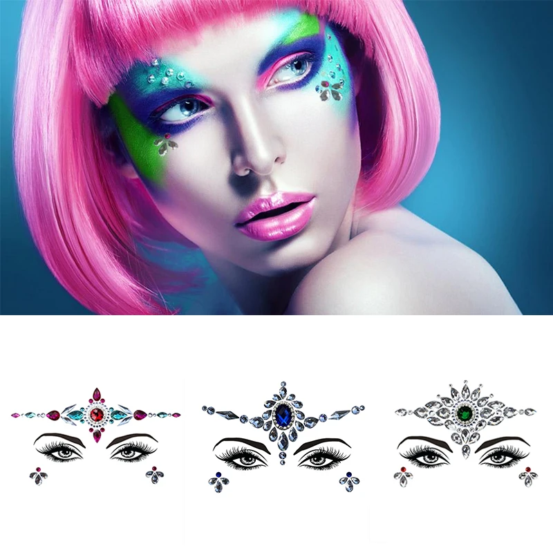 Макияж клейкие украшения для лица драгоценные камни временная татуировка
