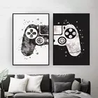 Черно-белый простой плакат с игровой консолью, развлекательная Картина на холсте, украшение для дома, спальни, Крафтовая печать