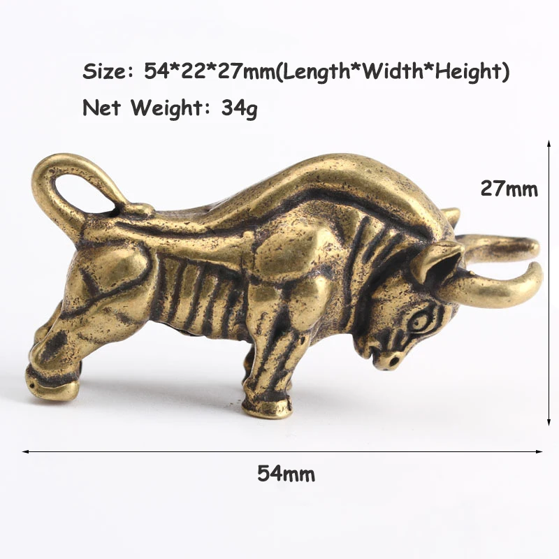 

Antique Pure Copper Solid Bull Miniature Figurines Desk Ornaments Brass Wall Street Bullfighting Table Decorations Home Decors