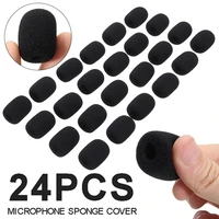 24pcs mini microphone windscreen foam cover suitable for lapel lavalier microphone headset dust proof mic cover accessories