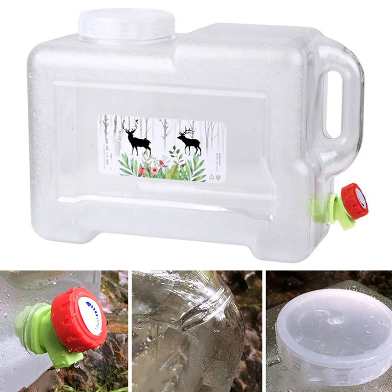 

12L Car Bucket PC Thickened Faucet Self-Driving Car Portable Water Container HB88