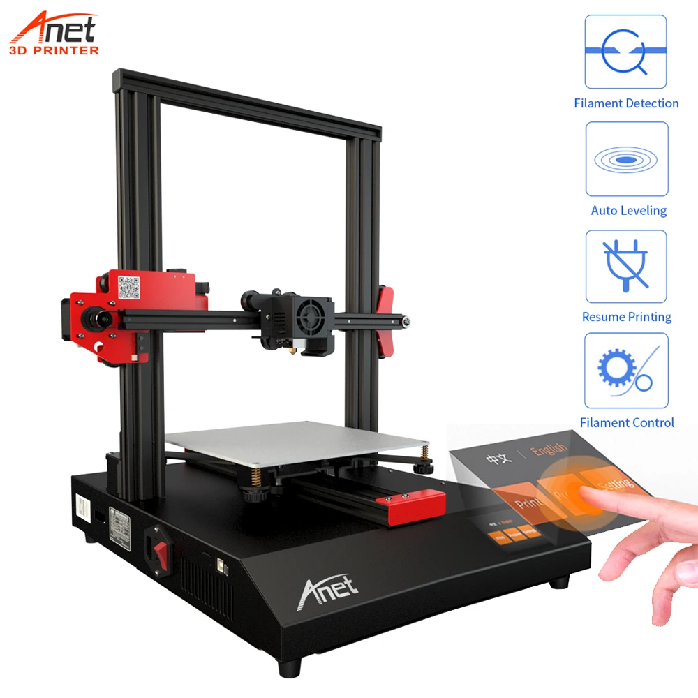 Новое поступление Anet ET4 3D Принтер Комплект Большой печатный размер 220*220*250 мм Высокоточный 3d принтер DIY Набор алюминиевый сплав
