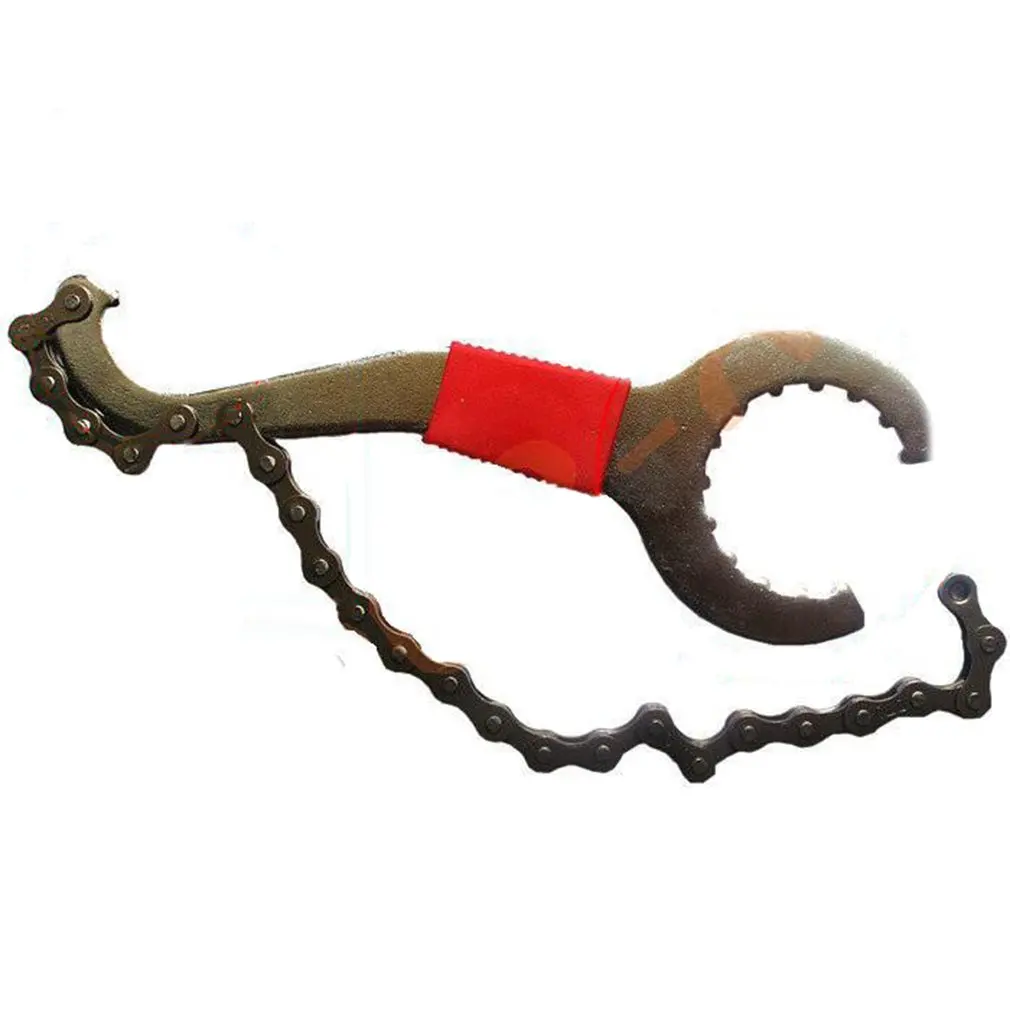 

3 In 1 Bike Chain Whip Bottom Bracket Freewheel Wrench Repair Remover Tool Chain Disassembly Wrench Bike Repair Tool New