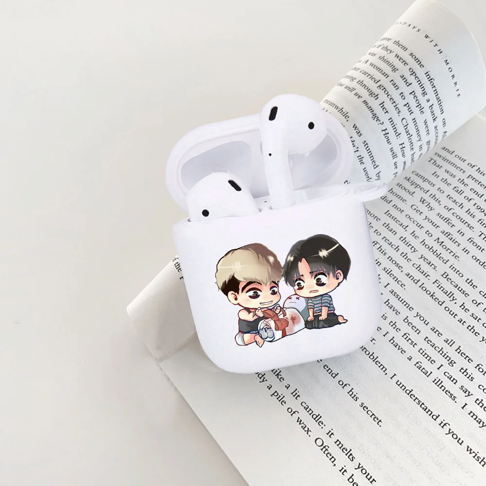 

Hot Anime Killing Stalking Cute Sangwoo white Soft TPU Airpod Case for Apple Airpods 1 2 Cover Wireless Bluetooth Earphone Coque