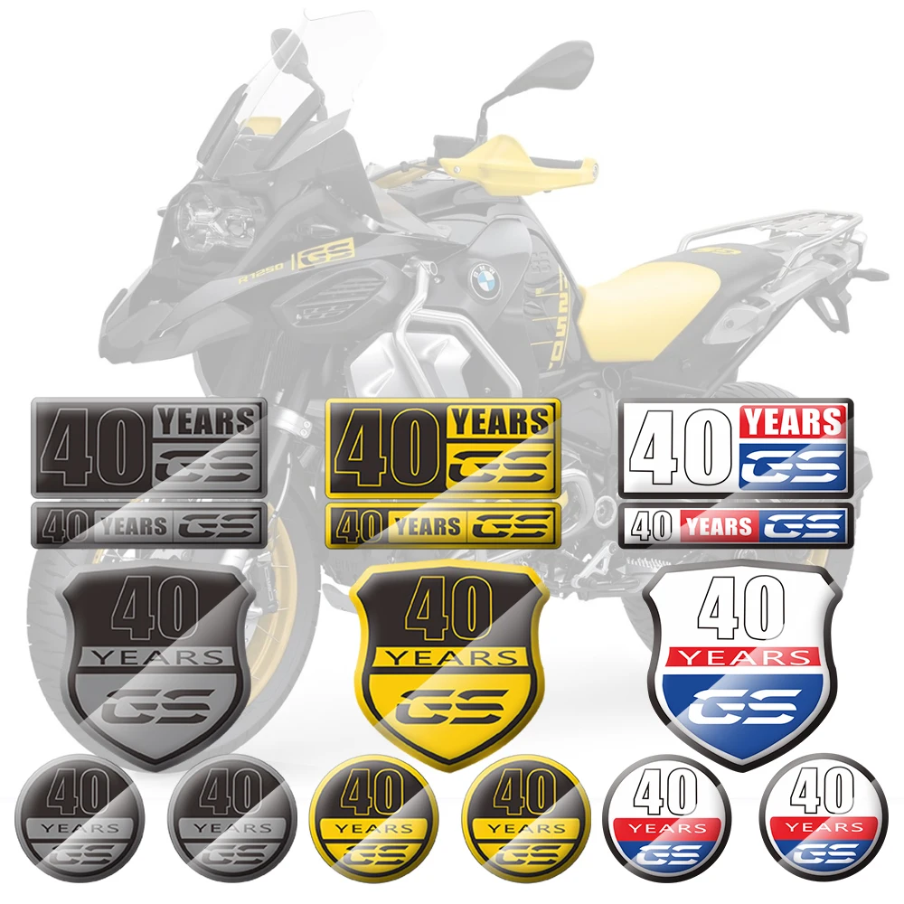 3D резиновые мотоциклетные Переводные картинки 40 лет GS подходят для BMW F700GS F800GS F850GS