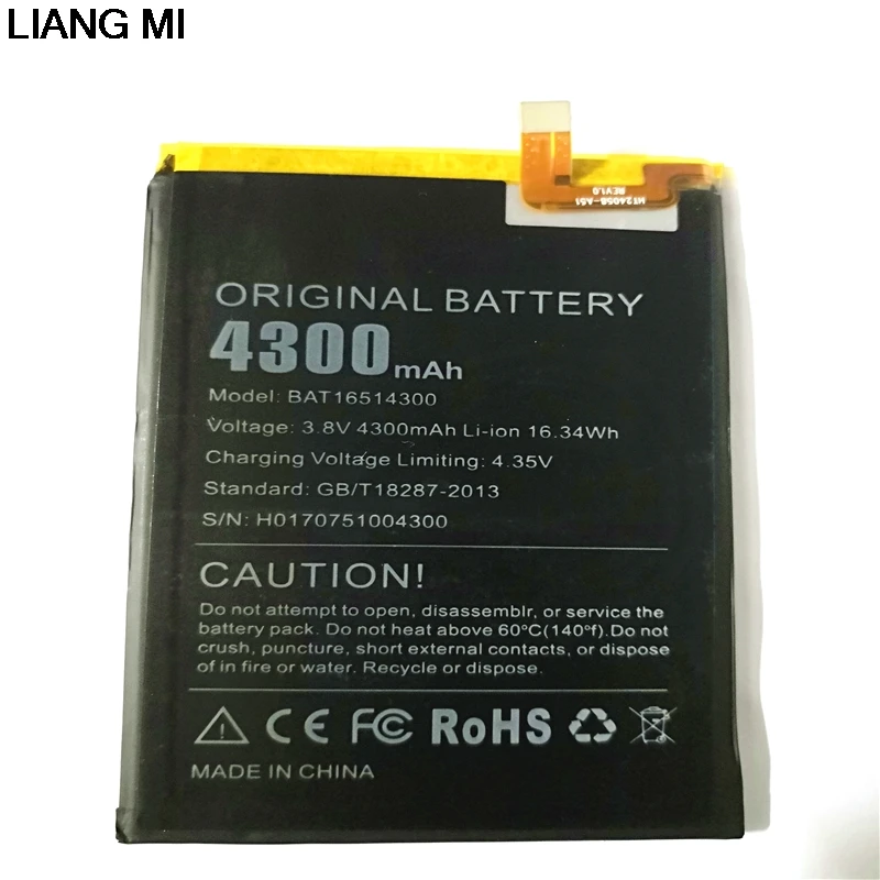 Аккумулятор для сотового телефона 4300 мАч BAT16514300, батареи Для Doogee Y6 Max с ремонтными станками и подставкой