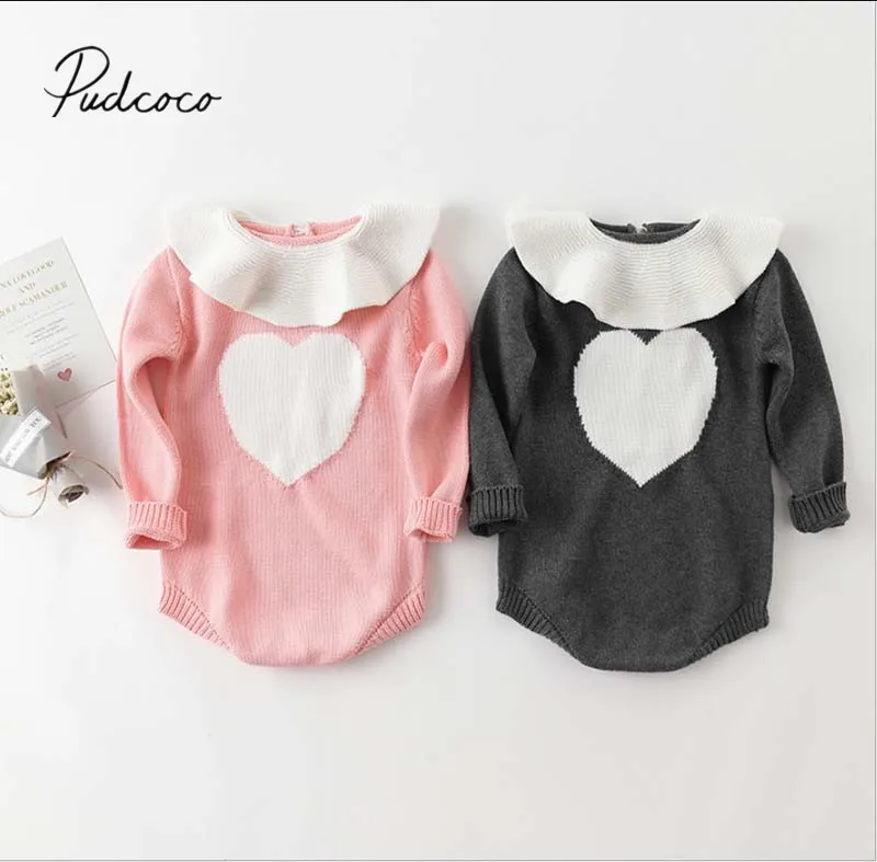 Трикотажное боди с длинным рукавом и оборками на весну/осень|Боди для малышек| |