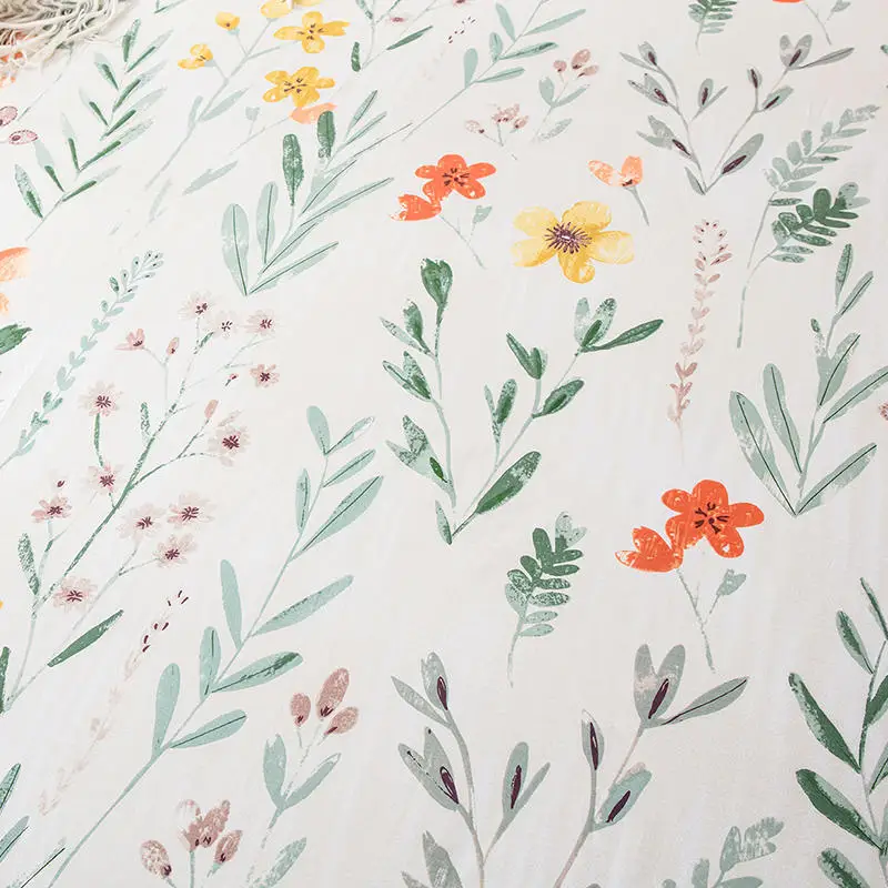 Простыня из 100% хлопка с принтом в виде маленьких цветов простыня эластичным