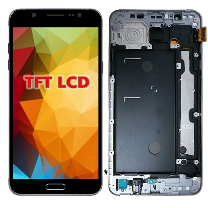 J710 LCD For Samsung Galaxy J7 SM-J710FN J710F J710M J710Y J710G J710H Touch Screen Digitizer Assembly Frame Home Button - Цвет: black with Frame