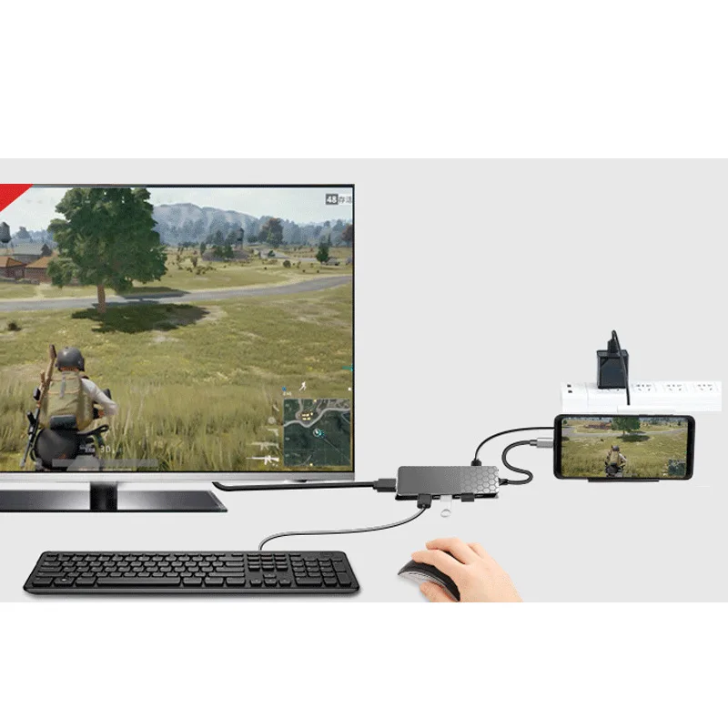 TYPE-C к USB3.1 USB3.0 HDMI 4K HD выходной концентратор PD3.0 зарядка SD 2 0 TF кардридер Type-C в