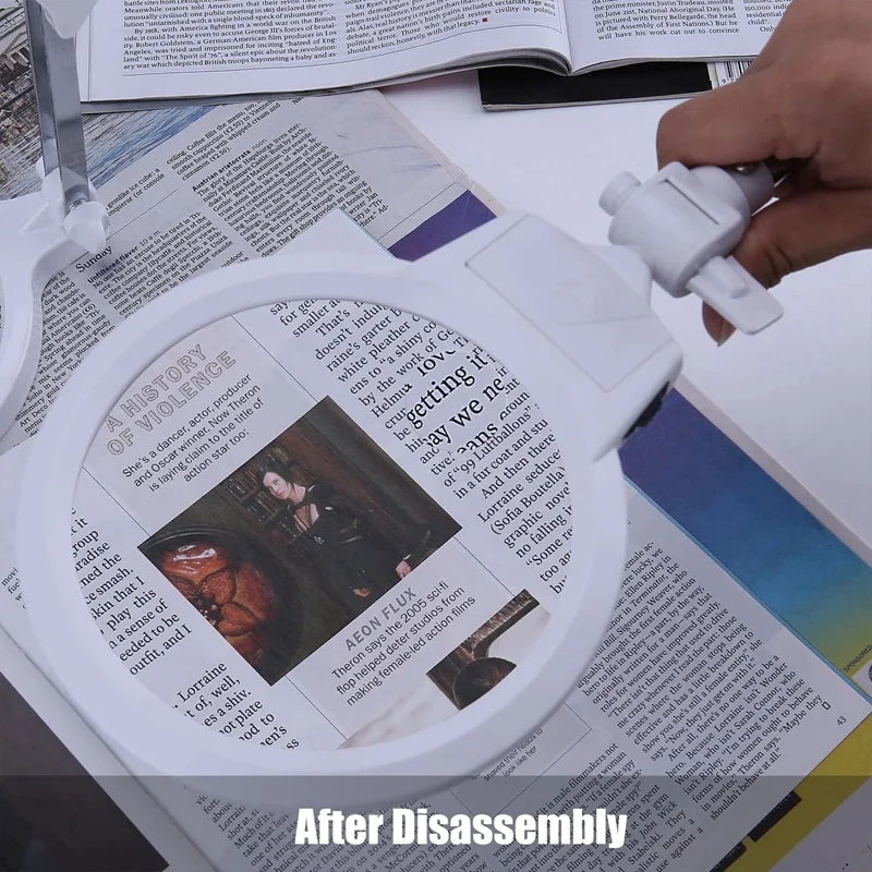 

WSFS Hot nifier Folding & Hand Held 2LED Light Lamp 5.5 Inch Lens Hands Free nifying Glass for Reading and Jewelry Design