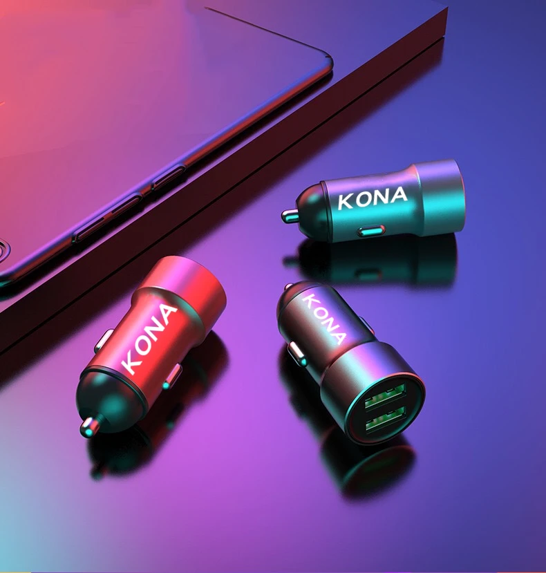 

3.4A Car Dual USB Universal Quick Charger Fast Charging in car 2 Port mobile phone charger For Hyundai kona 2018 2019 ev