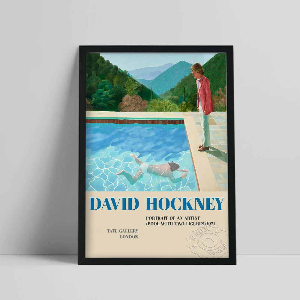 

David Hockney Poste, Portrait Of An Artist (Pool With Two Figures) Prints, London Tate Gallery Exhibition Painting, Pop Wall Art