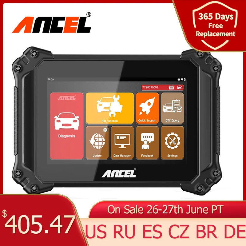 Диагностический сканер Ancel V6 OBD2, профессиональный полный диагностический инструмент для автомобиля, DPF ABS Oil IMMO Reset OBD 2 - изображение