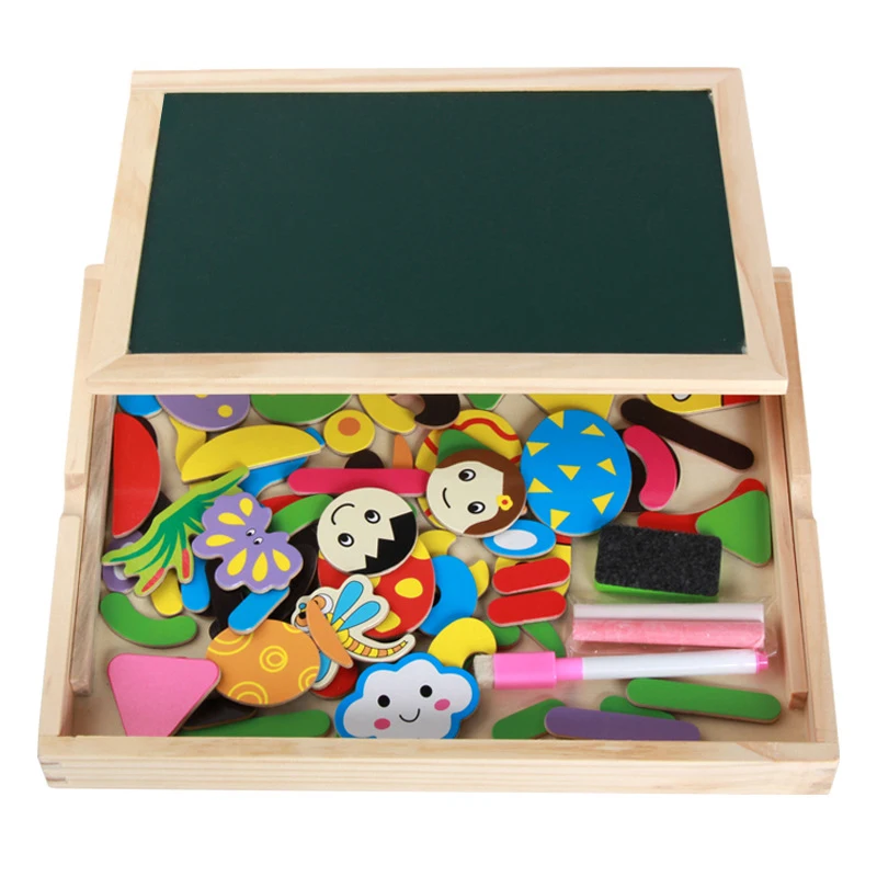 Magnetic Drawing Board children Wooden puzzle 4 styles Box pre-school Educational kids Toys Gift free shipping | Игрушки и хобби