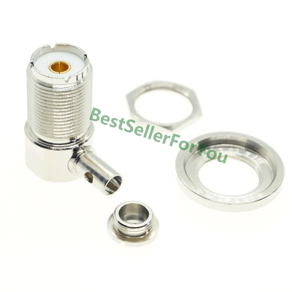 UHF Female SO239 SO 239 Jack прямоугольный разъем для пайки 2 отверстия 90 градусов LMR195 RG58 RG400