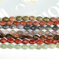 natural stone 16pcs loose beads high quality 10x12mm rhombus shape diy gem necklace bracelet jewelry making accessories wk255