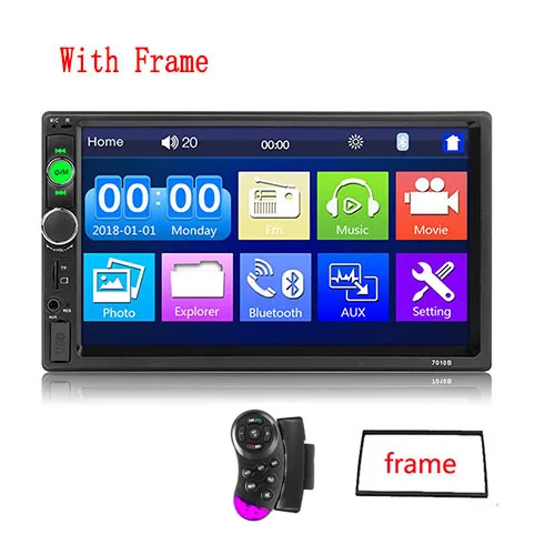 With Frame Only Podofo 7 дюймов HD Автомобильный мультимедийный плеер 2 Din Bluetooth автомобильный Радио MP5 FM USB Авторадио сенсорный экран аудио стерео камера заднего вида - Цвет: With Frame Only