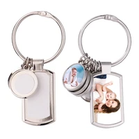 6 circles sublimation blank keychain with key ring heat transfer keychain for christmas valentine graduation day present