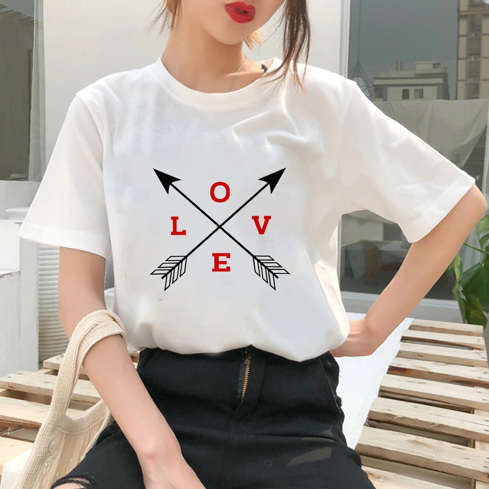 

Heart Shirt Aesthetic Women Short Sleeve Ulzzang Fashion Harajuku Best Friends Forever Oversize T-Shirt Hipster 2021 Summer Top