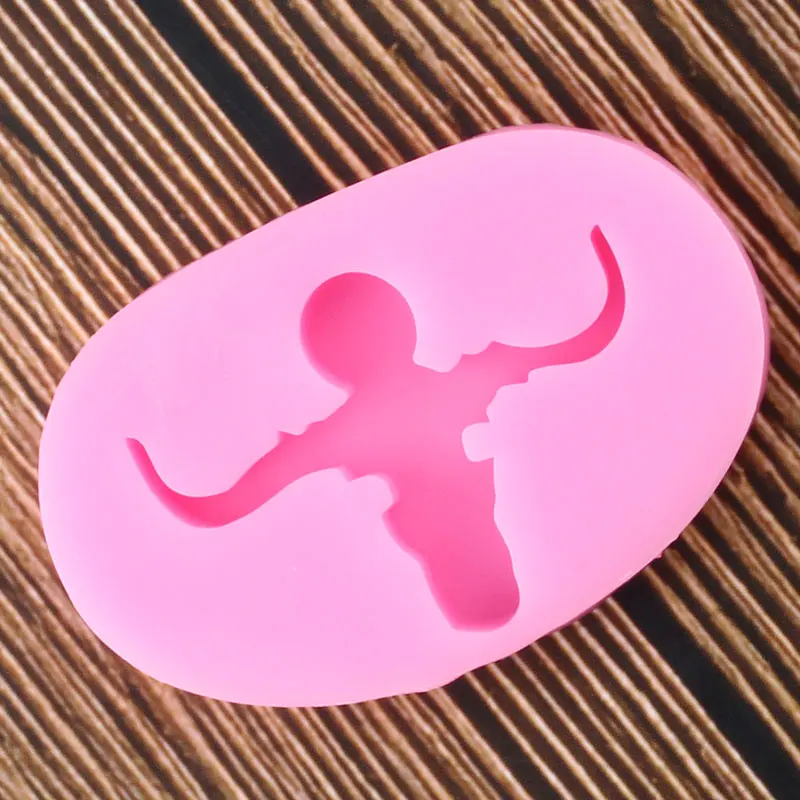 Блестящие формы для брелоков в виде Головы Быка сделай сам длинный Рог голова