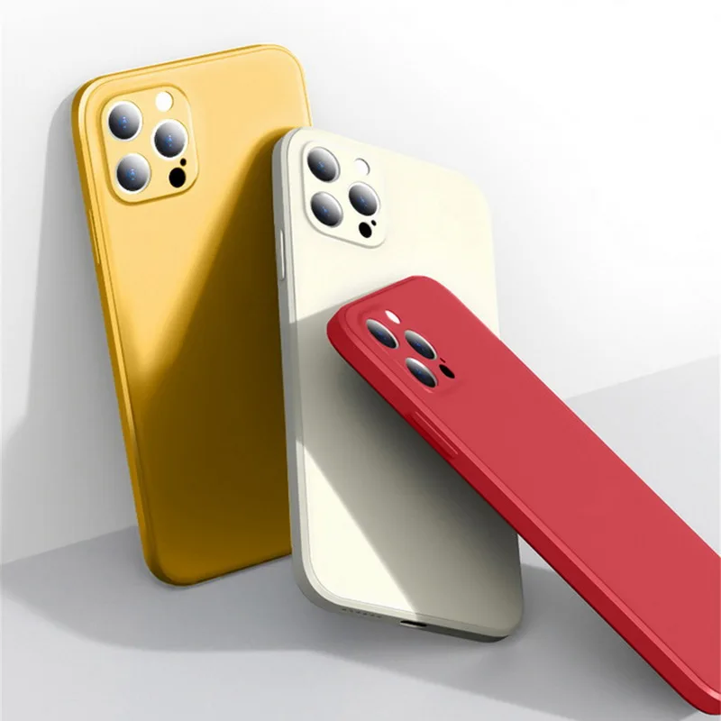 Soft Liquid Silicone Case For iPhone 13 12 11 14 Pro X XR XS Max Original Color Cover For iPhone 12 13 MIni 7 8 Plus SE 2 Shell