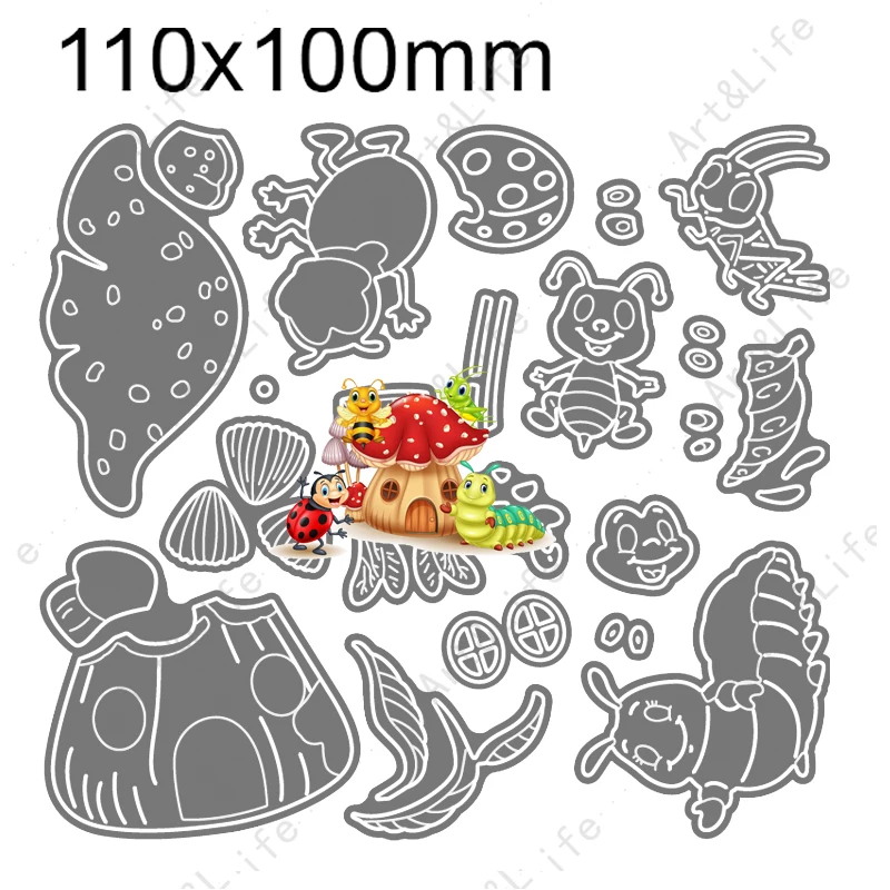 mushroom house 2022 hot new metal cutting dies scrapbooking stencils for album christmas birthday card embossing stamp and dies free global shipping