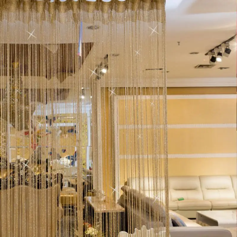 200x100 см современные Симпатичные флэш линии разделения комнат шторы блестящая