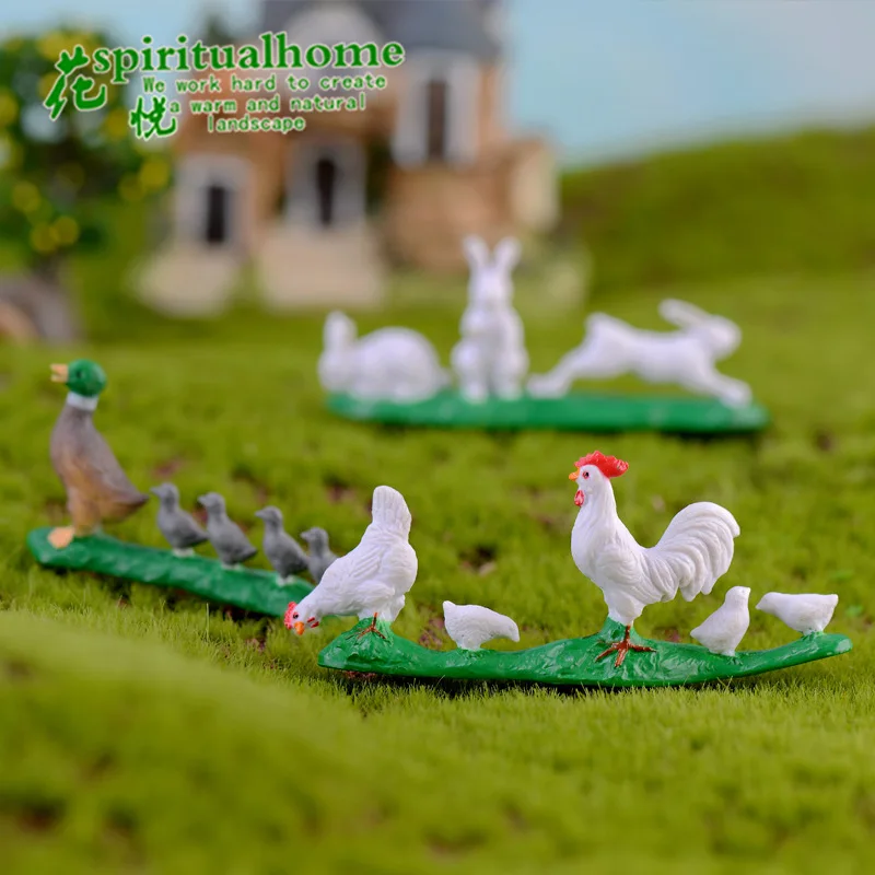 Ферма с курицами кролик группа утка группы маленькая модель статуя декоративная
