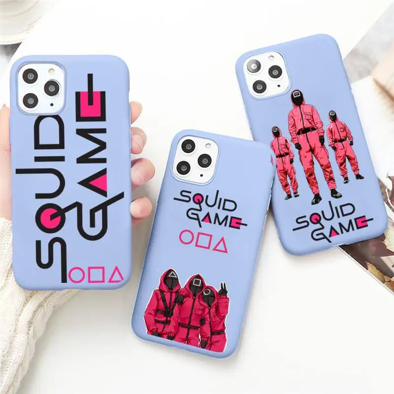 

Squid Game Kang Sae Phone Case for iPhone 13 12 mini 11 Pro Max X XR XS 8 7 6s Plus Candy purple Silicone cover