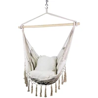 macrame lounging hanging rope hammock chair porch swing seat for indoor outdoor garden patio yard bedroom