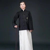 vintage luxury chinese ancient tv film culture shanghai beach cotton linen long gownjacket rich masters costume performance