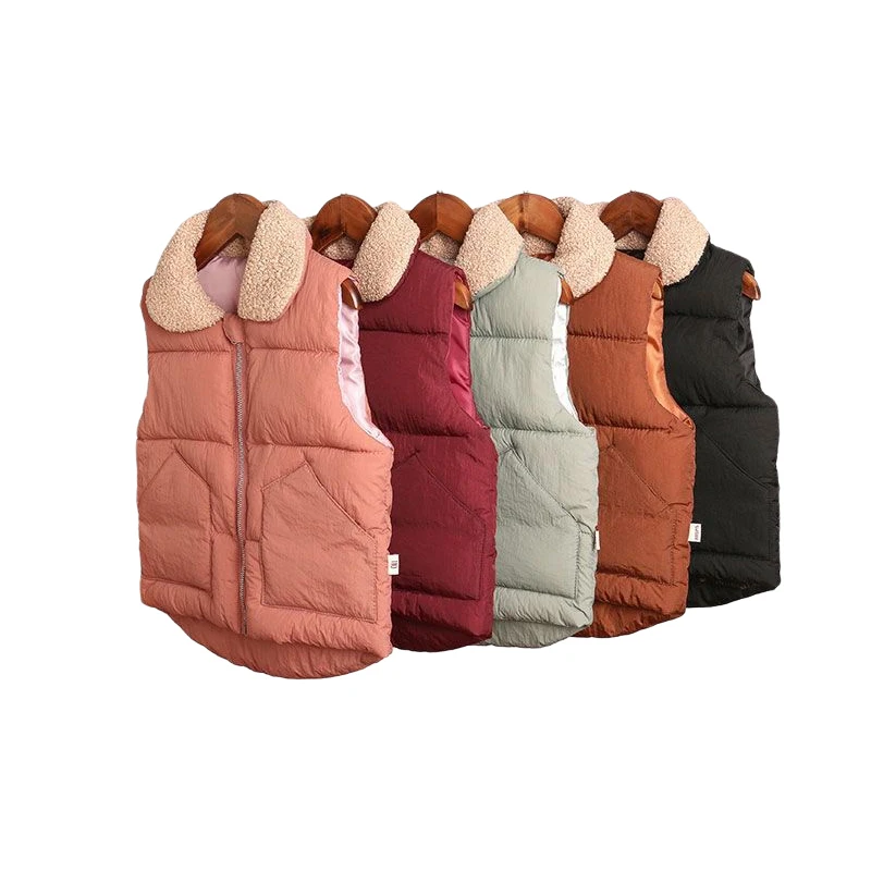 

Однотонные Детские хлопковые жилеты с лацканами, осенне-зимняя пуховая безрукавка для мальчиков и девочек, детская куртка, теплая верхняя о...