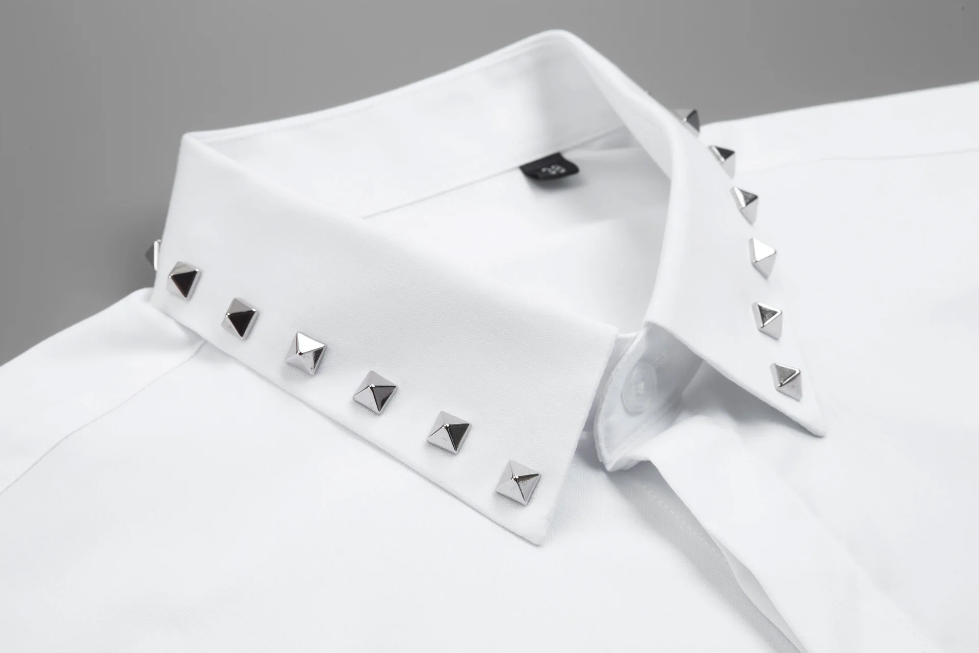 

IEFB Spring Classic New Collar Metal Diamond Hand Made Rivet Men's Long Sleeve White Shirt Slim Fashion 2021 New Blouse 9Y5615