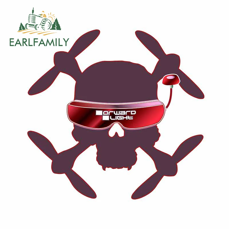 EARLFAMILY 13 см x 12 7 для видом от первого лица с черепом и автомобиля Стикеры шлем