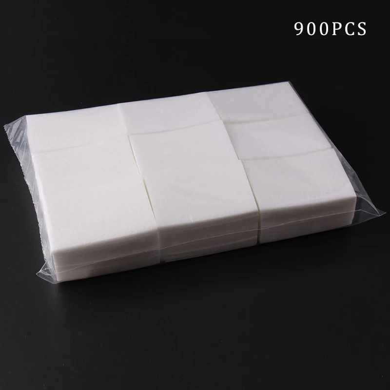 900pcs Горячая Распродажа, 900 шт./лот, салфетки для снятия лака для ногтей, для ванны, маникюра, гелевые безворсовые салфетки, хлопковые салфетки для ногтей, инструмент для дизайна ногтей - Цвет: 900pcs