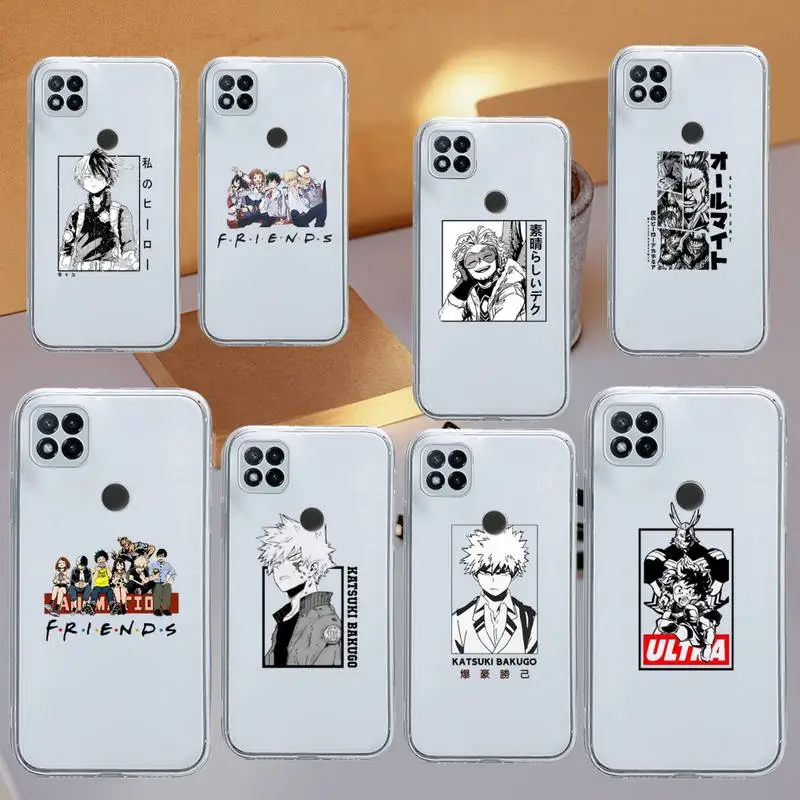

My Hero Academia anime Phone Case Transparent for Xiaomi redmi note 8 9 10 11 t lite pro ultra mix 4 k40