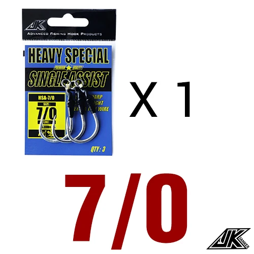 JK HSA Poppers Lure Wood 4X Heavy jigging Hooks Sea Power Assist Fishhook Stick Baits Luring Boat Hook Fishing 5/0 7/0 9/0 11/0 - Цвет: 7 l 0 -1pack